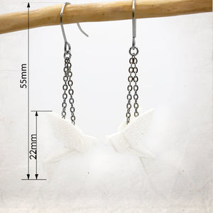 Boucles d'Oreilles Colorées 🎨  MINI oiseau Origami | Argentées