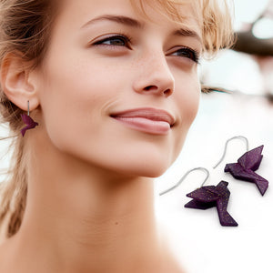 Boucles d'Oreilles Colorées 🎨 Tiny MINI oiseau Origami | Argentées