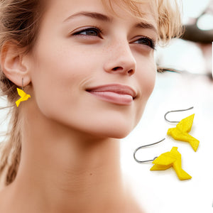 Boucles d'Oreilles Colorées 🎨 Tiny MINI oiseau Origami | Argentées