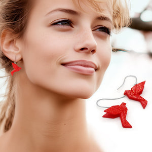 Boucles d'Oreilles Colorées 🎨 Tiny MINI oiseau Origami | Argentées