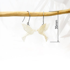 Boucles d'Oreilles Colorées 🎨 Tiny MINI oiseau Origami | Argentées