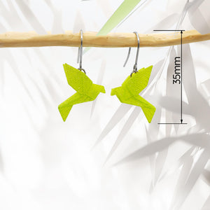 Boucles d'Oreilles Colorées 🎨 Tiny MINI oiseau Origami | Argentées