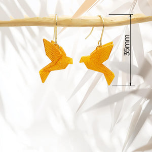 Boucles d'Oreilles Colorées 🎨 Tiny MINI oiseau Origami | Dorées