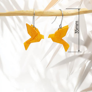 Boucles d'Oreilles Colorées 🎨 Tiny MINI oiseau Origami | Argentées