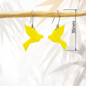 Boucles d'Oreilles Colorées 🎨 Tiny MINI oiseau Origami | Argentées