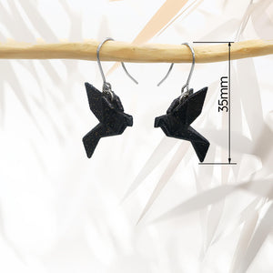 Boucles d'Oreilles Colorées 🎨 Tiny MINI oiseau Origami | Argentées