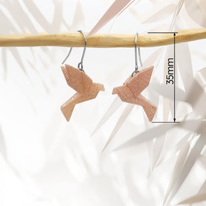 Boucles d'Oreilles Colorées 🎨 Tiny MINI oiseau Origami | Argentées