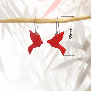 Boucles d'Oreilles Colorées 🎨 Tiny MINI oiseau Origami | Argentées